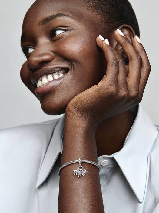 Pandora Airplane, Globe & Suitcase Dangle Charm Sterling Silver