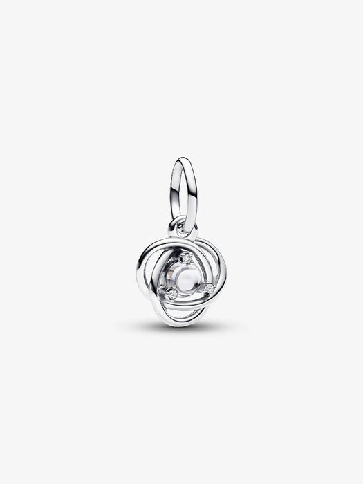 Pandora April Eternity Circle Dangle Charm Sterling Silver