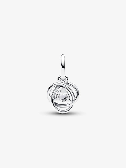 Pandora April Eternity Circle Dangle Charm Sterling Silver