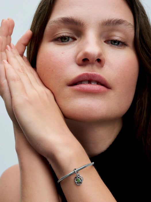 Pandora August Eternity Circle Dangle Charm Sterling Silver