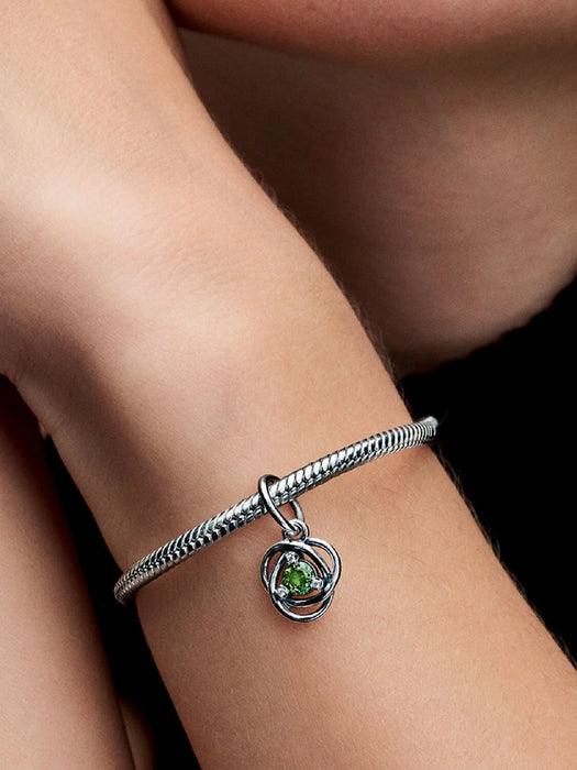 Pandora August Eternity Circle Dangle Charm Sterling Silver