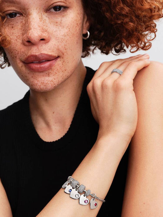 Pandora September Heart Blue Stone Dangle Charm Sterling Silver