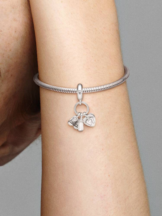 Pandora Baby Bottle & Shoes Dangle Charm Sterling Silver
