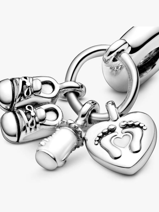 Pandora Baby Bottle & Shoes Dangle Charm Sterling Silver
