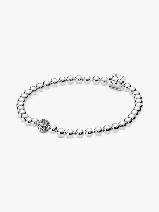 Pandora Beads & Pavé Bracelet Sterling Silver