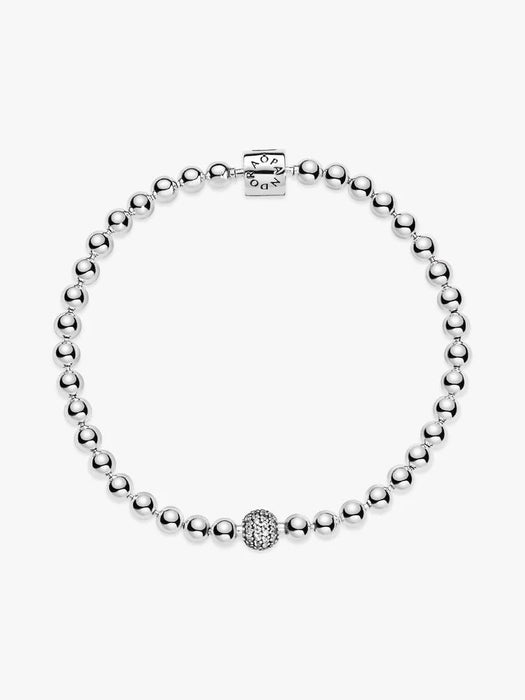 Pandora Beads & Pavé Bracelet Sterling Silver