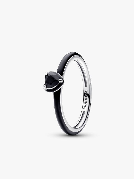 Pandora Black Chakra Heart Ring Sterling Silver