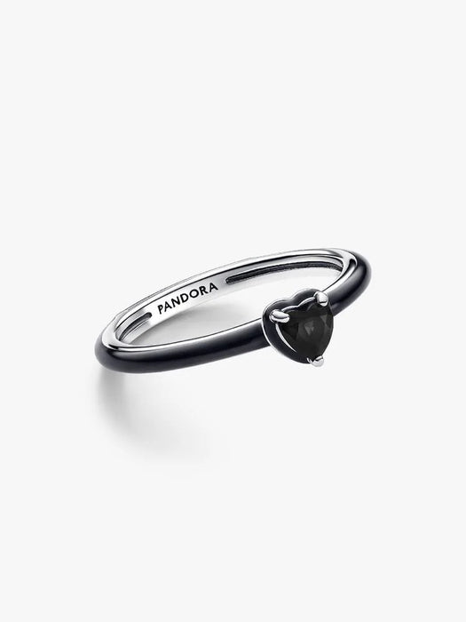 Pandora Black Chakra Heart Ring Sterling Silver