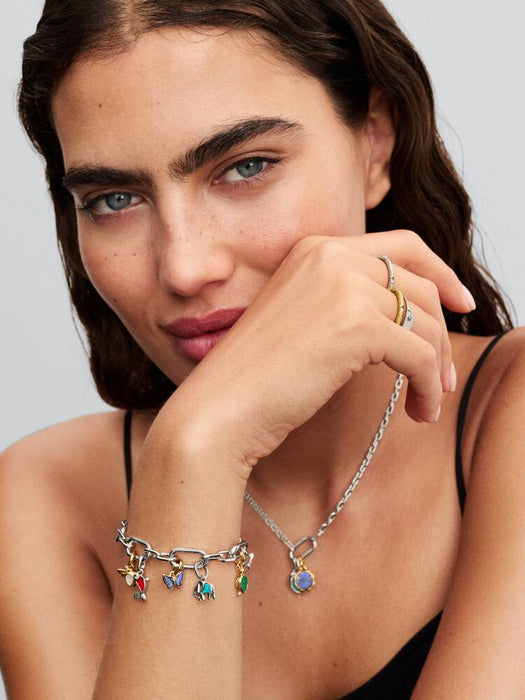 Pandora Blue Butterfly Mini Dangle Charm 14k Gold Plating