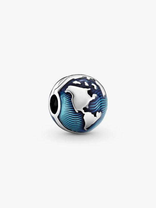 Pandora Blue Globe Clip Charm Sterling Silver