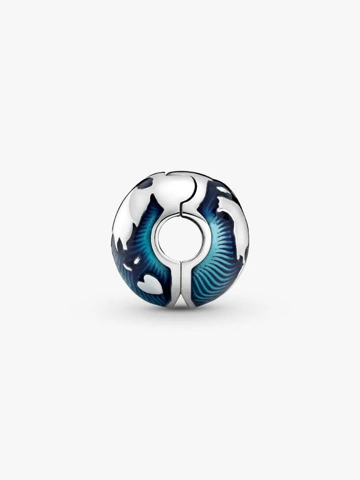Pandora Blue Globe Clip Charm Sterling Silver