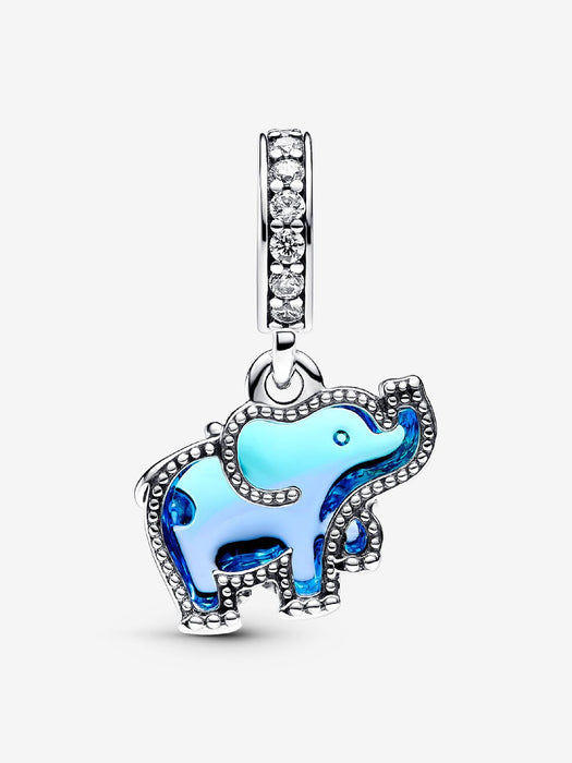 Pandora Blue Murano Glass Elephant Dangle Charm