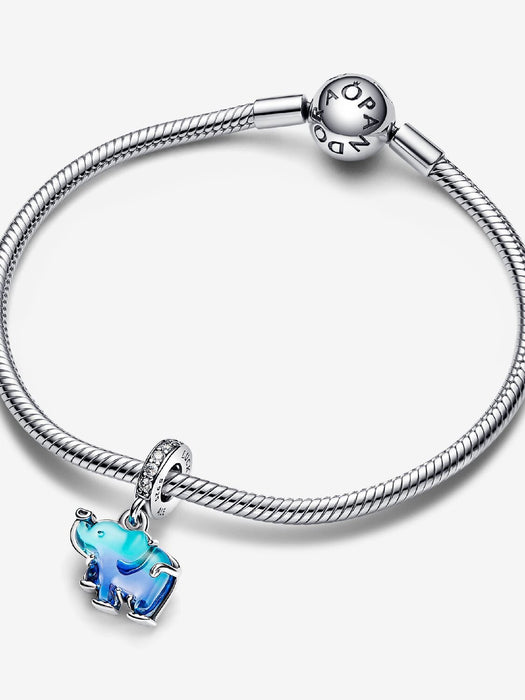Pandora Blue Murano Glass Elephant Dangle Charm