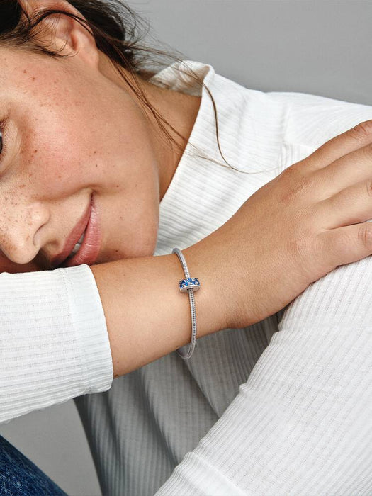 Pandora Blue Pavé Clip Charm Sterling Silver