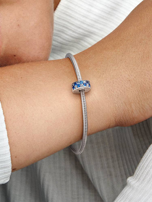 Pandora Blue Pavé Clip Charm Sterling Silver