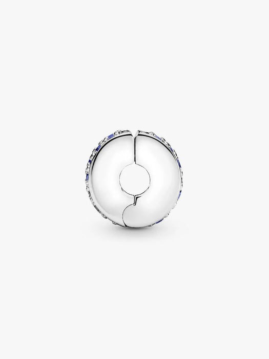 Pandora Blue Pavé Clip Charm Sterling Silver