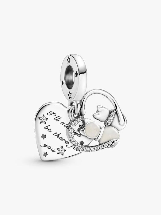 Pandora Cats & Hearts Dangle Charm Sterling Silver