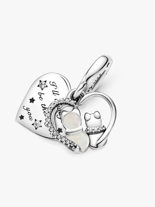 Pandora Cats & Hearts Dangle Charm Sterling Silver