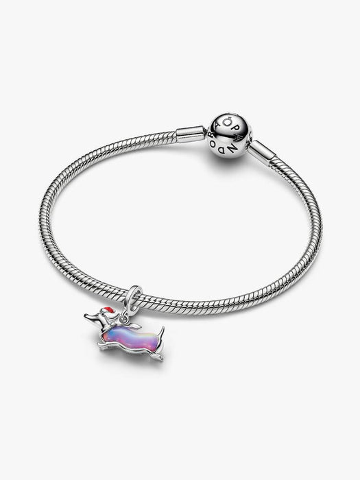 Pandora Christmas Dachshund Dangle Charm Sterling Silver