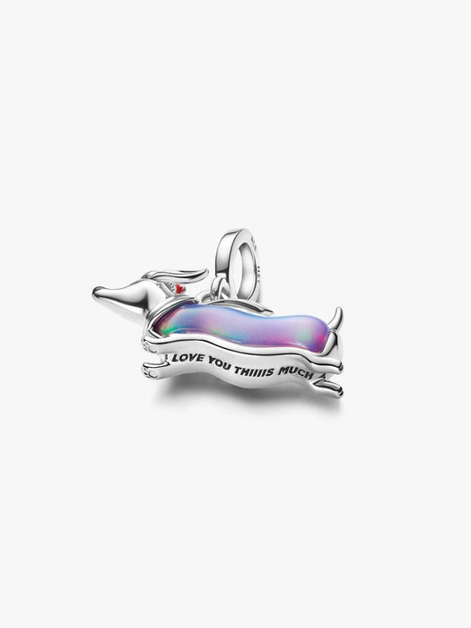 Pandora Christmas Dachshund Dangle Charm Sterling Silver