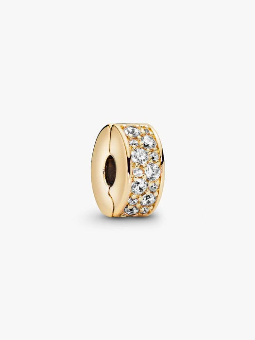 Pandora Clear Pavé Clip Charm 14k Gold Plating