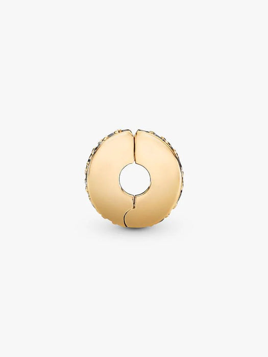 Pandora Clear Pavé Clip Charm 14k Gold Plating