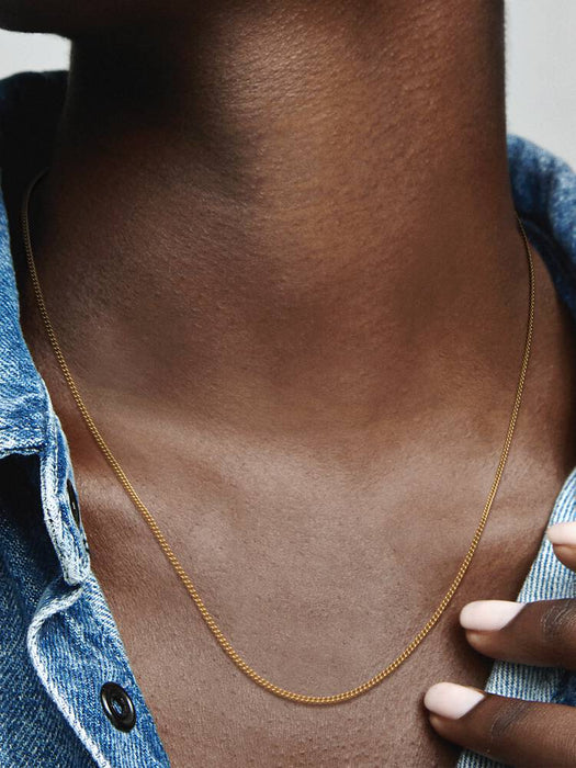 Pandora Curb Chain Necklace 14k Gold Plating