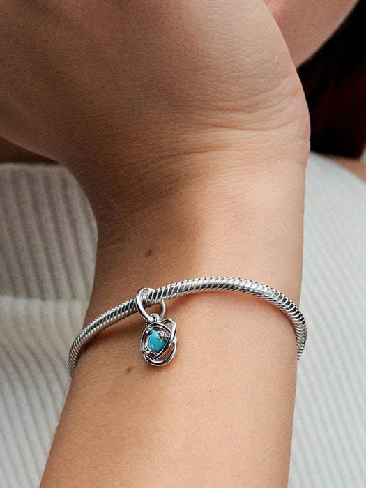 Pandora December Eternity Circle Dangle Charm Sterling Silver