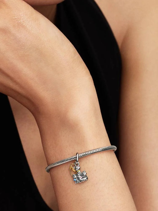 Pandora Disney Aristocats Dangle Charm Sterling Silver and 14k Gold
