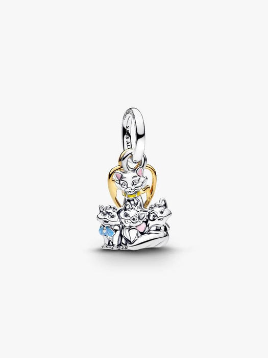 Pandora Disney Aristocats Dangle Charm Sterling Silver and 14k Gold