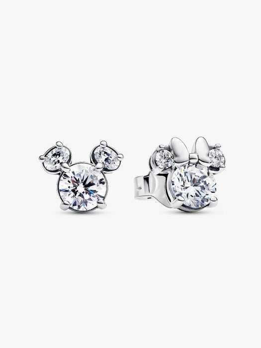Pandora Disney Mickey Mouse & Minnie Mouse Sparkling Stud Earrings Sterling Silver
