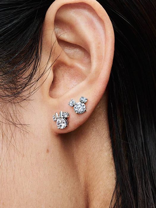 Pandora Disney Mickey Mouse & Minnie Mouse Sparkling Stud Earrings Sterling Silver