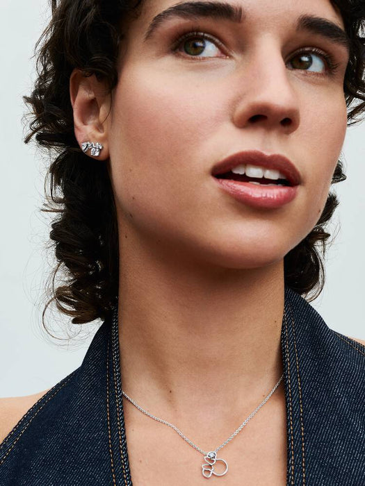 Pandora Disney Mickey Mouse & Minnie Mouse Sparkling Stud Earrings Sterling Silver