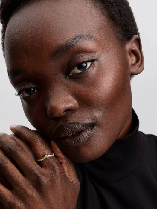 Pandora Disney Princess Aurora Tiara Ring 14k Gold Plating