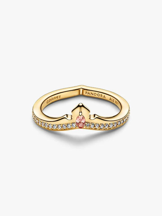 Pandora Disney Princess Aurora Tiara Ring 14k Gold Plating