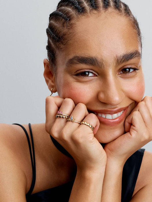 Pandora Disney Princess Rapunzel Tiara Ring 14k Gold Plating