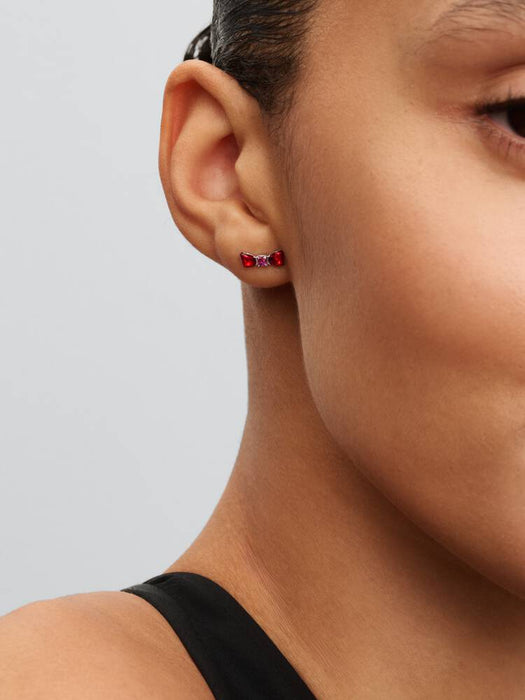 Pandora Disney Snow White Bow Stud Earrings Sterling Silver