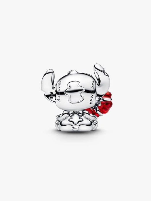Pandora Disney Stitch Rose Murano Glass Charm Sterling Silver