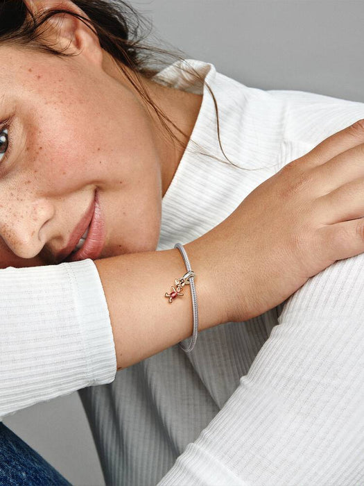 Pandora Disney Winnie the Pooh Piglet Dangle Charm Sterling Silver And 14k Rose Gold