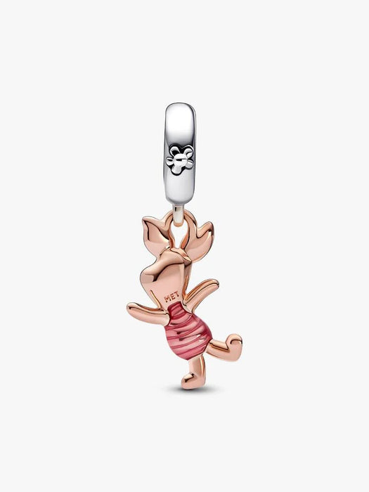 Pandora Disney Winnie the Pooh Piglet Dangle Charm Sterling Silver And 14k Rose Gold