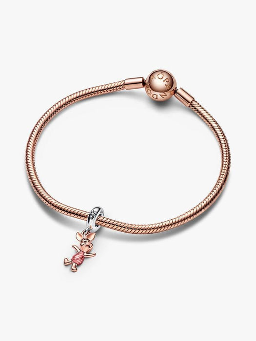 Pandora Disney Winnie the Pooh Piglet Dangle Charm Sterling Silver And 14k Rose Gold