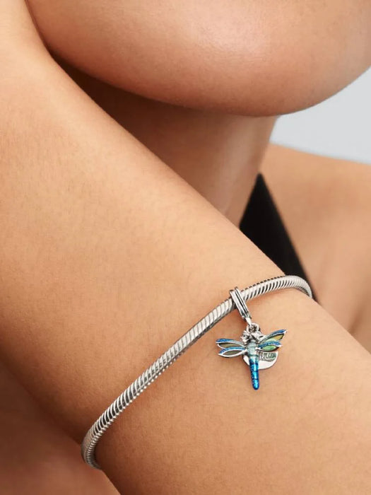 Pandora Dragonfly Double Dangle Charm Sterling Silver