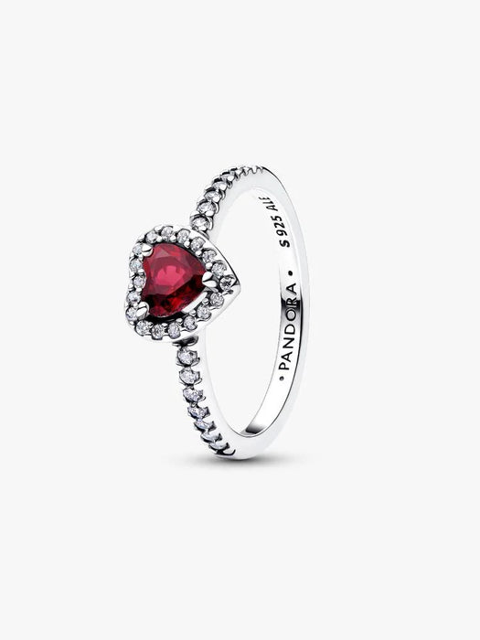 Pandora Elevated Fuchsia Rose Heart Ring Sterling Silver
