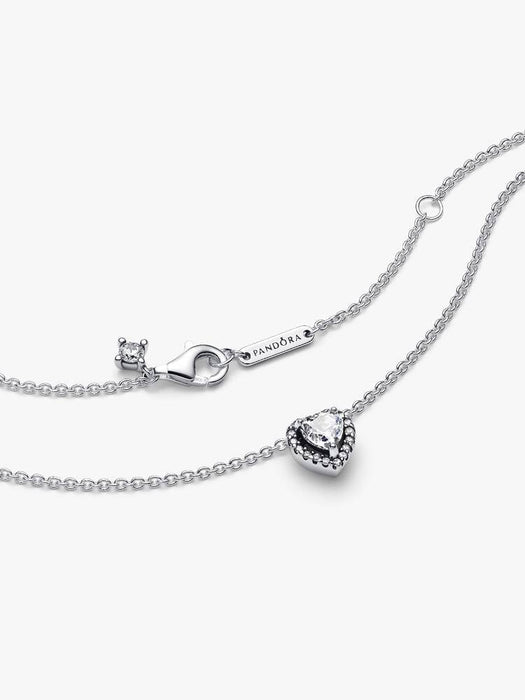 Pandora  Elevated Heart Necklace Sterling Silver