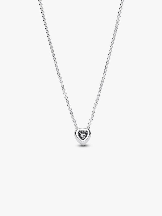 Pandora  Elevated Heart Necklace Sterling Silver