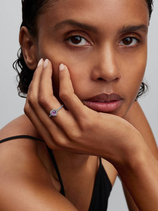 Pandora Elevated Light Purple Heart Ring Sterling Silver