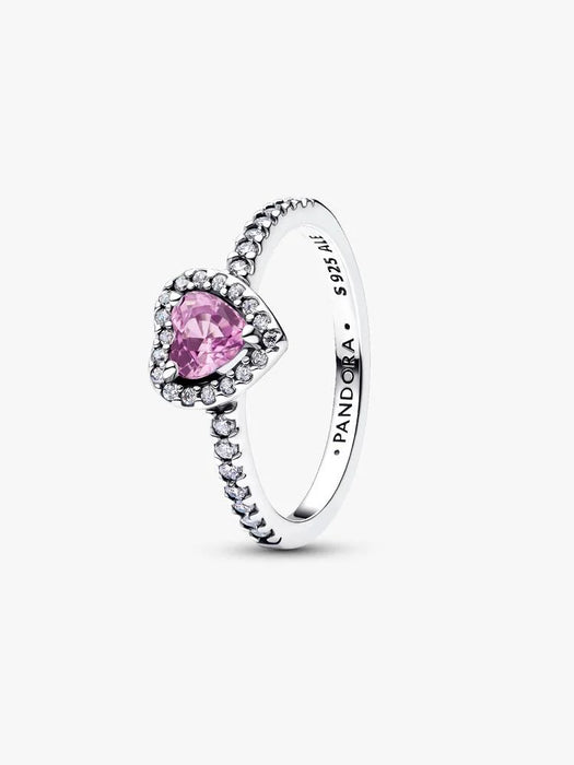 Pandora Elevated Light Purple Heart Ring Sterling Silver