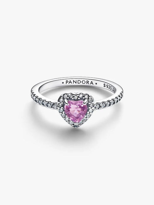 Pandora Elevated Light Purple Heart Ring Sterling Silver