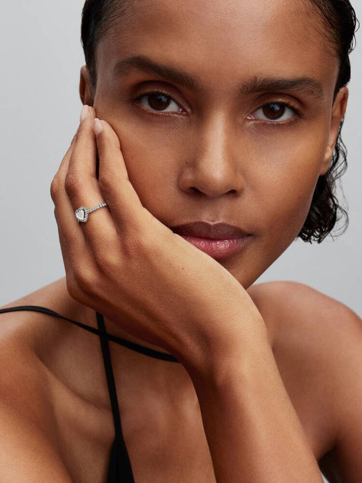 Pandora Elevated White Heart Ring Sterling Silver