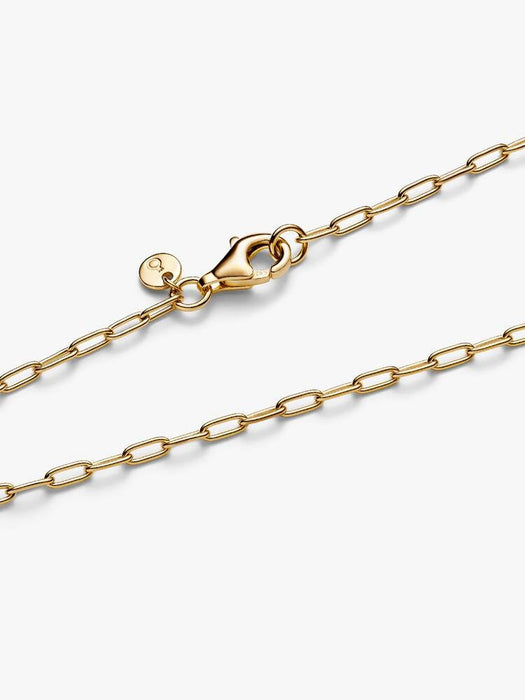 Pandora Elongated Link Chain Necklace 14k Gold Plating